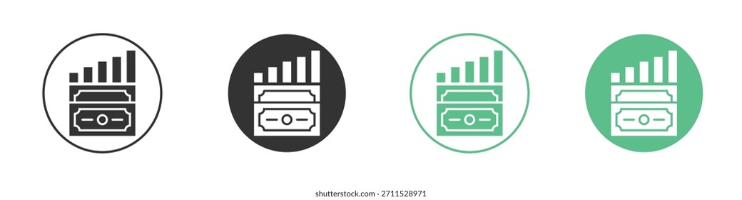 Icono de ganancia de capital Vector Ilustración gráfica plana simple.