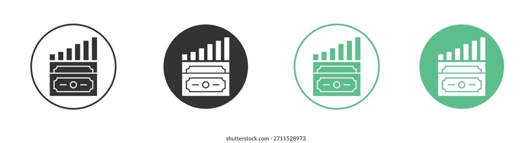 Icono de ganancia de capital Vector Ilustración gráfica plana simple.