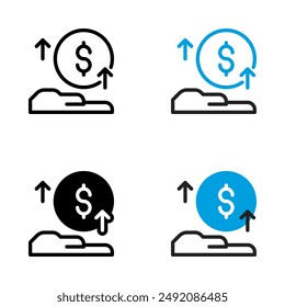 Capital gain icons in 4 different style