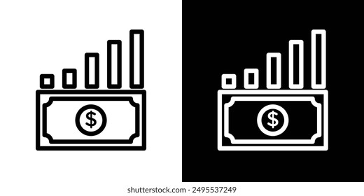 capital gain line icon vector illustration set.