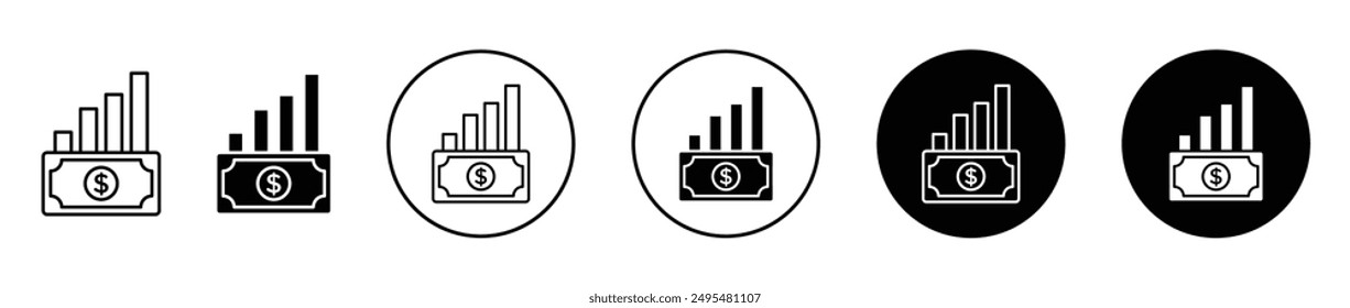 conjunto de iconos de Vector de línea fina de ganancias de capital.