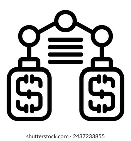 Capital gain value icon outline vector. Business trading income. Monetary successful management