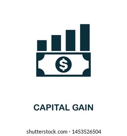 Capital Gain vector icon illustration. Creative sign from investment icons collection. Filled flat Capital Gain icon for computer and mobile. Symbol, logo vector graphics.