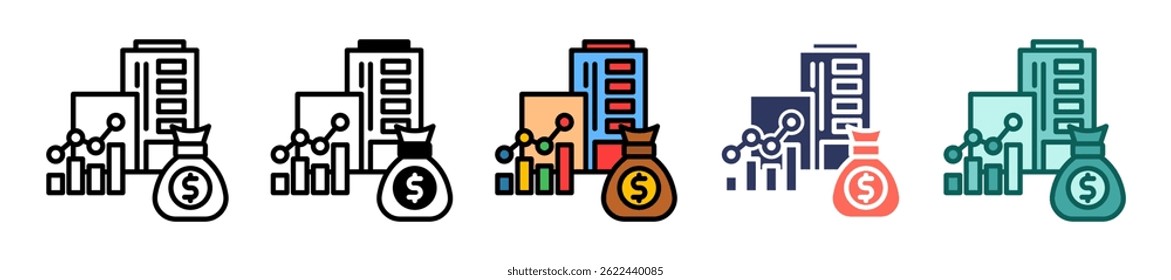 Capital Gains Icon Multiple Vector Illustration