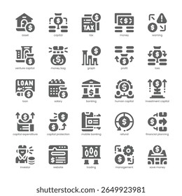 Capital Gains Icon pack for your website, mobile, presentation, and logo design. Capital Gains Icon solid design. Vector graphics illustration and editable stroke.