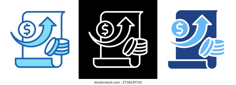 Icono de ganancias de capital Ilustración vectorial de estilo triple