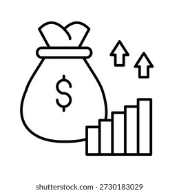 Capital Gains Outline Ilustração vetorial de ícones