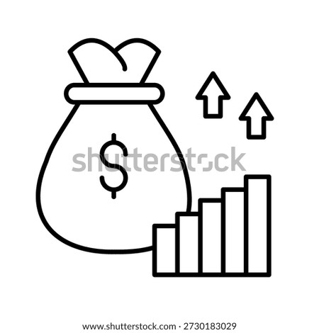 Capital Gains Outline Icon Vector Illustration