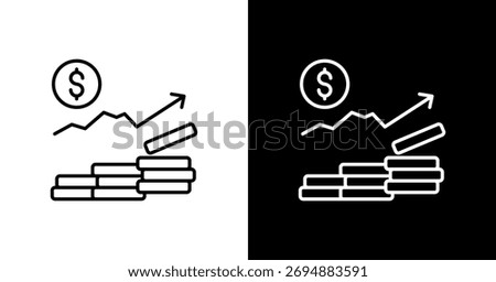 Capital Gains White Icon Set Design