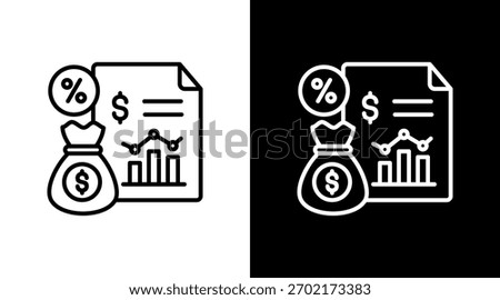 Capital Gains White Icon Set Design