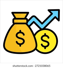 Elemento de icono de crecimiento de capital para diseño