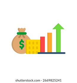 Ícone de Crescimento de Capital - Ilustração de Vetor Simples