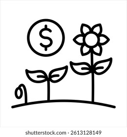 Capital Growth Line Icon Vector Illustration