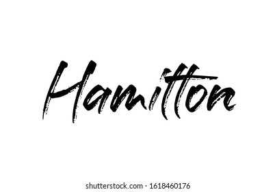 capital Hamilton typography word hand written modern calligraphy text lettering. Can be used for a logo, branding or sticker