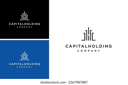 Capital Holding Company Logo  With Letter  H Finance Vector Template