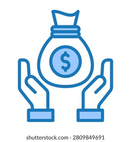 Capital Icon Blue Dualtone Design Vector Illustration