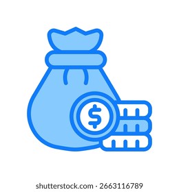 Icono de capital Ilustración vectorial azul