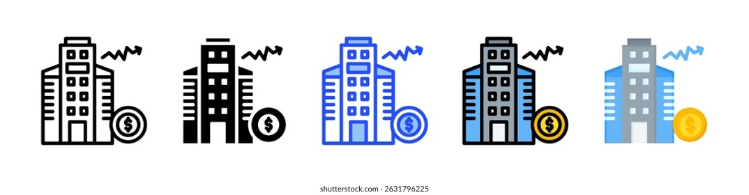 Colección de iconos mayúsculas con varios estilos