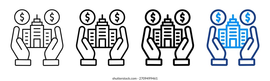 Conjunto de Colecciones de contorno de ícono de capital diferente