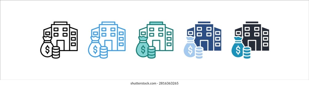 Capital Icon In Different Style Vector