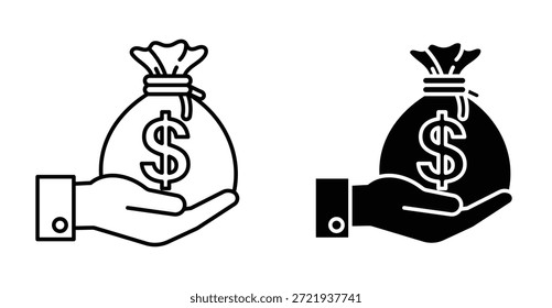 Icono de capital. Línea con trazo editable y plano para el Web