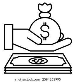 Capital icon in Line style.