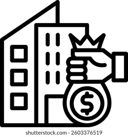 Capital Icon Line Vector Illustration