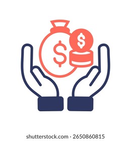 Capital Icon Mixed Color Vector Illustration