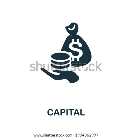 Capital icon. Monochrome simple element from personal growth collection. Creative Capital icon for web design, templates, infographics and more
