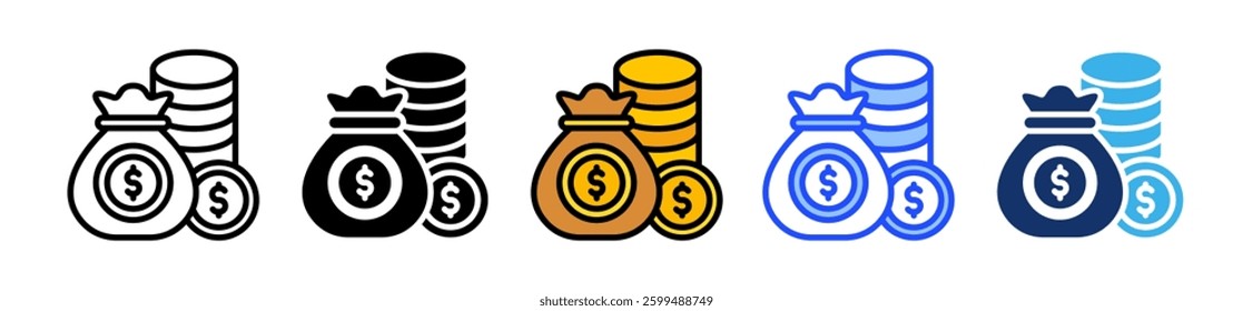 Capital Icon Set With Multiple Style Collection