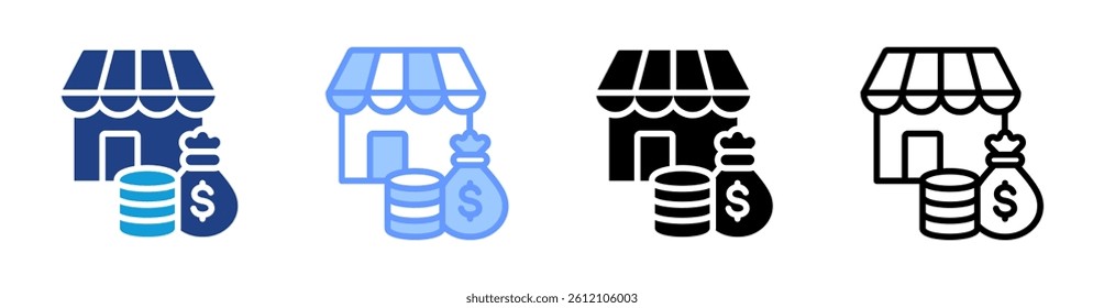 Capital icon set multiple style collection
