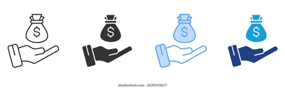 Capital Icon Set Multiple Style Collection