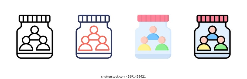 Conjunto de iconos mayúsculas colección de estilos múltiples