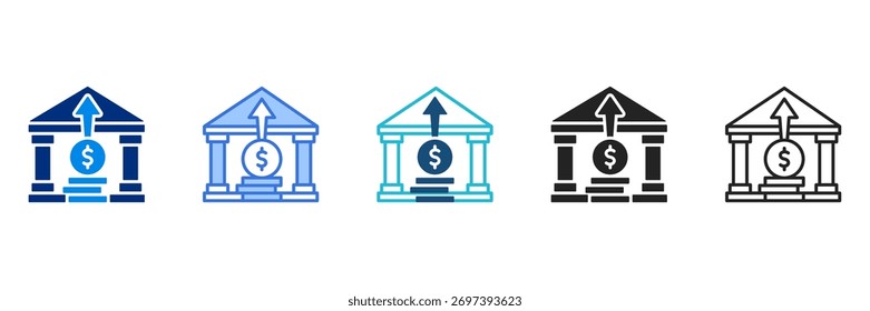 Ilustração do vetor de vários estilos de conjunto de ícones maiúsculos