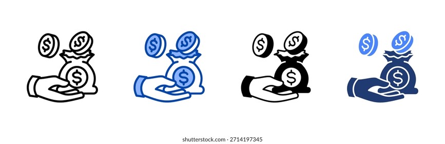 Capital icon set multiple style collection