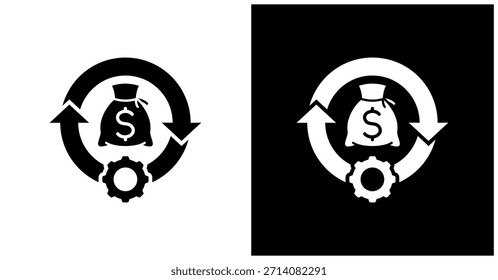 Icono de la capital fijado en el fondo blanco y negro