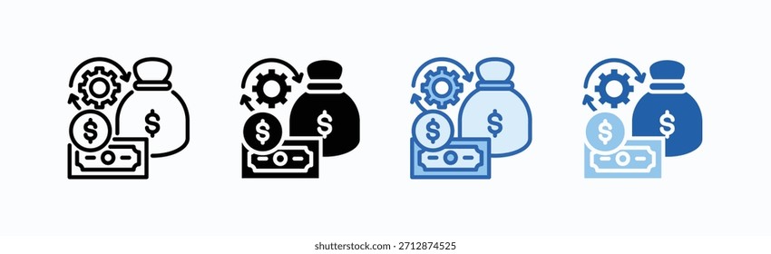Capital Icon Sheet Multiple Style Collection Isolated Vector