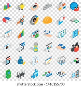 Capital icons set. Isometric style of 36 capital vector icons for web for any design