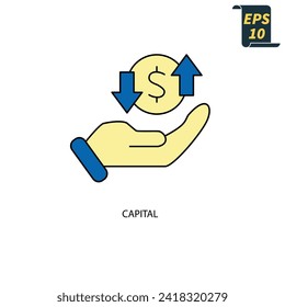 símbolo de iconos de capital elementos vectoriales para web infográfica