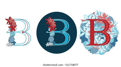 Capital illustrated letter B vector