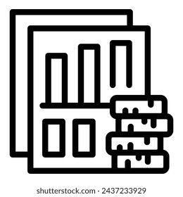 Capital income icon outline vector. Business success. Investment money profit