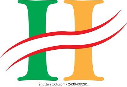 Capital Initial letter H logo with wings symbol