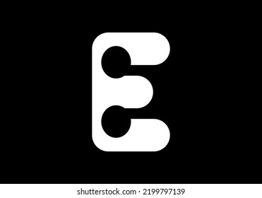 Símbolo del signo E de la inscripción del logotipo inicial de la capital