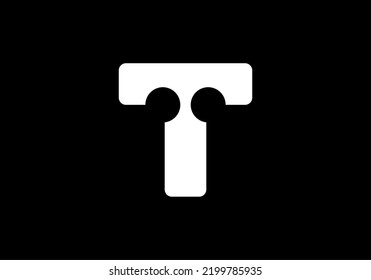 Capital initial symbol sign letter T logo