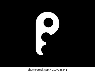 Logotipo de letra de símbolo inicial mayúscula P