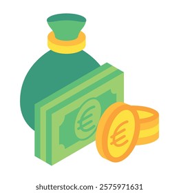 Capital isometric 3D. use for modern concept, print, UI, UX kit, web and app development. Vector EPS 10, related to education, business, finance, investment.