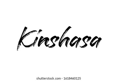 capital Kinshasa typography word hand written modern calligraphy text lettering. Can be used for a logo, branding or sticker