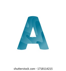 Capital letter a, curve logo, gradient of bright shiny colors on a white background, liquid fluid gradient logo.