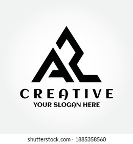 Capital letter AZ triangle logo symbol. Creative design AZ