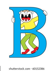 Capital letter B with a child